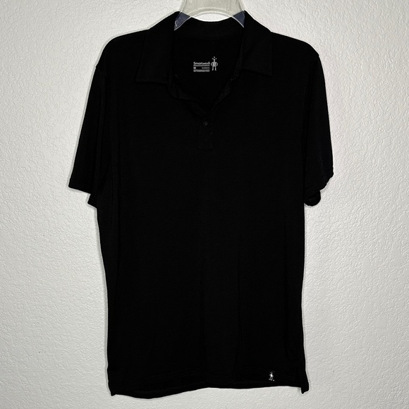 Smartwool Men's Black Polo Short Sleeve Shirt Medium - Picture 1 of 10